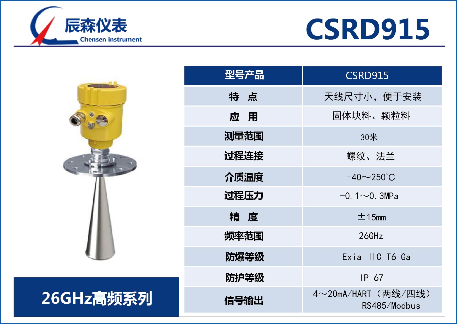 高频雷达式物位计CSRD915